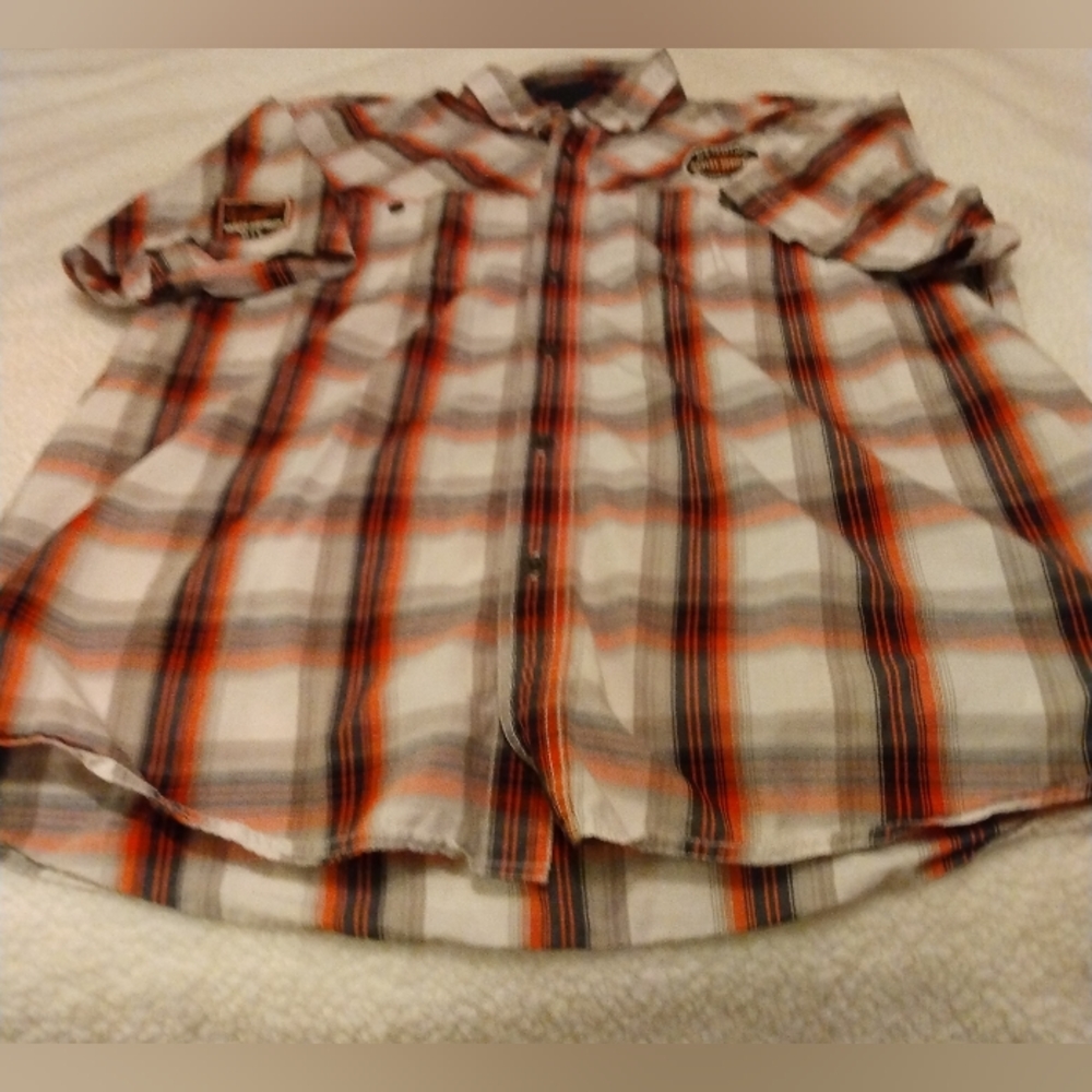 💛💙Harley Davidson short sleeve button up shirt. Size XXL.💙💛 - Picture 1 of 8